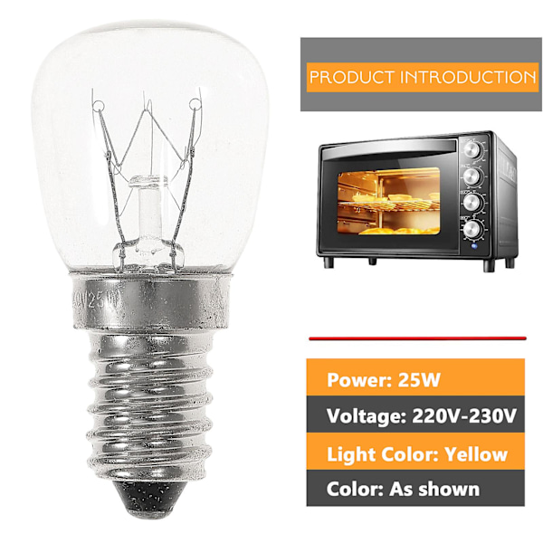 2 kpl 25W E14 220-230v Uunivalo Lamppu Jääkaappi Valo Lamppu Retro Volframi Hehkulanka Lamput Lämmin Keltainen Valo