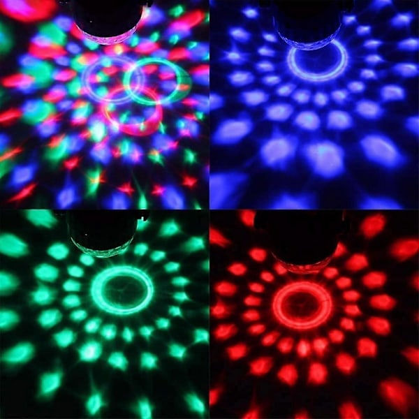 Pakke Bærbare Lydaktiverte Fjernstyrte Partylys USB-plugg Dj-belysning RBG Diskokule Bil Strobelys Danserom Halloween Julebord
