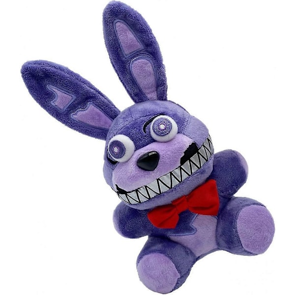 Five Nights at Freddy's Nightmare Bonnie Plyschleksak Lämplig för Samling, Gosedjur Fylld Docka 7 (Lila Bonnie Kanin)