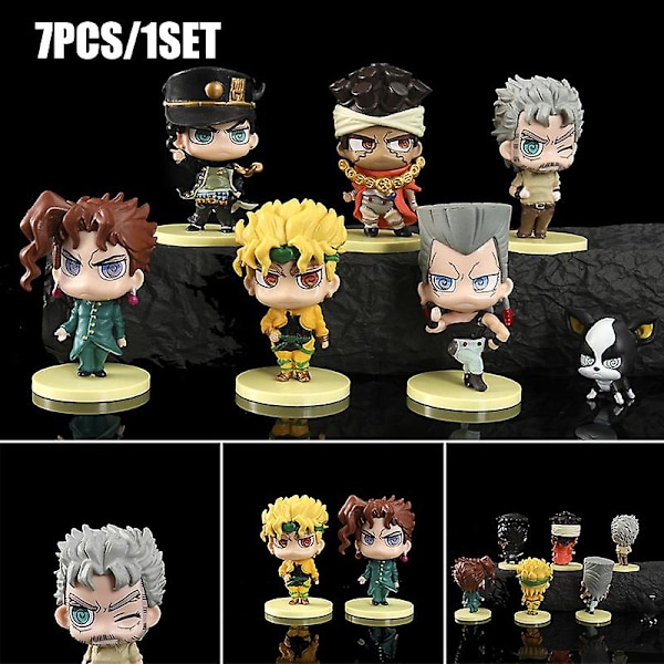 7-pack Jojo's Bizarre Adventure Anime Figuriner Samlingar Söta Bilinredning Tårta