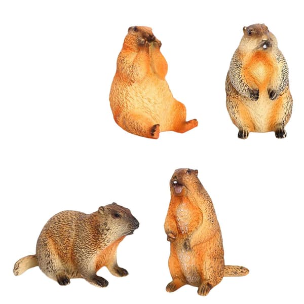 4x Murmeldyr Actionfigurer Utdannende Leke for Barn Festgaver Gutter Jenter