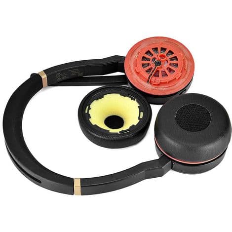 Ersättningsöronkuddar i läder för Jabra Evolve 75 / 75+ / 75MS headset