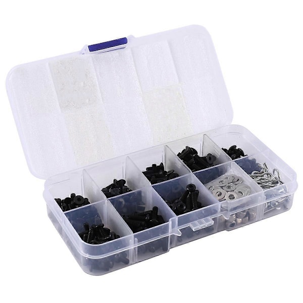 361PCS Verktøykassesett med flate og runde skruer for 1/8 1/10 Axial Redcat Arrma RC Bil