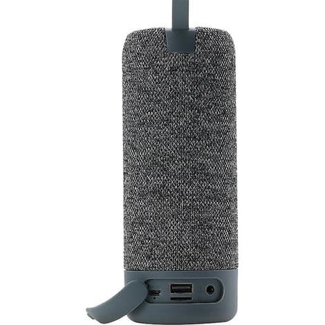 Grå bærbar trådløs Bluetooth-højttaler med dyb bas og kraftfuld 360° lyd