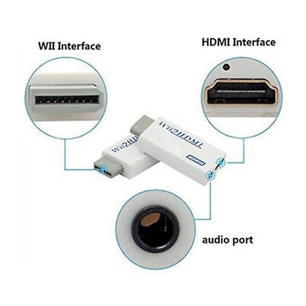 Wii til HDMI-konverteradapter med 1,5 m høghastighetskonverteringskabel