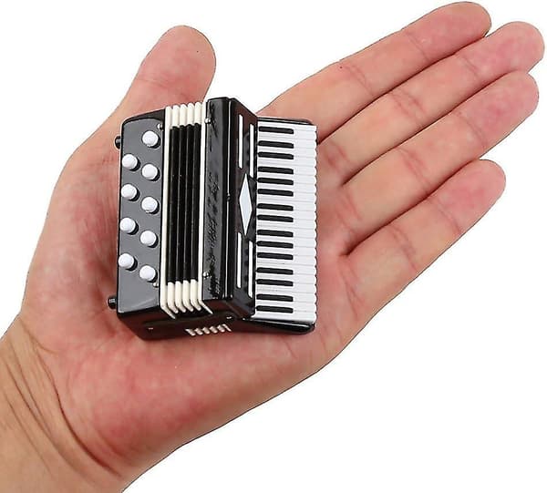 2024, Miniatyr Harmonika med Æske Mini Instrument Replika Samleobjekter Miniatyr Dukkehuse Model Hjem Dec