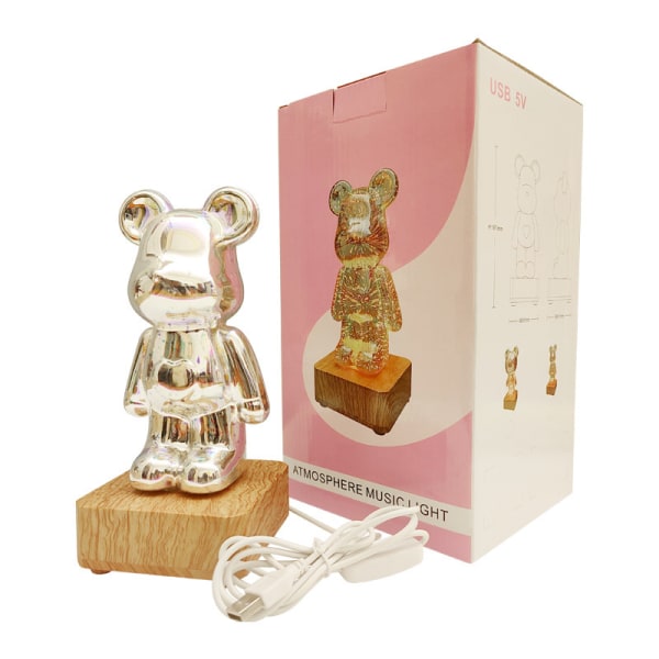 3D Bear Romantisk Sengebord Ornament Ambience Lamp
