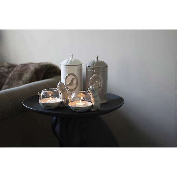 Kattljusstake med Glas, Söt Kattfigur Värmeljushållare, Perfekt Gåva för Heminredning, Avkopplande Atmosfärbelysningstillbehör
