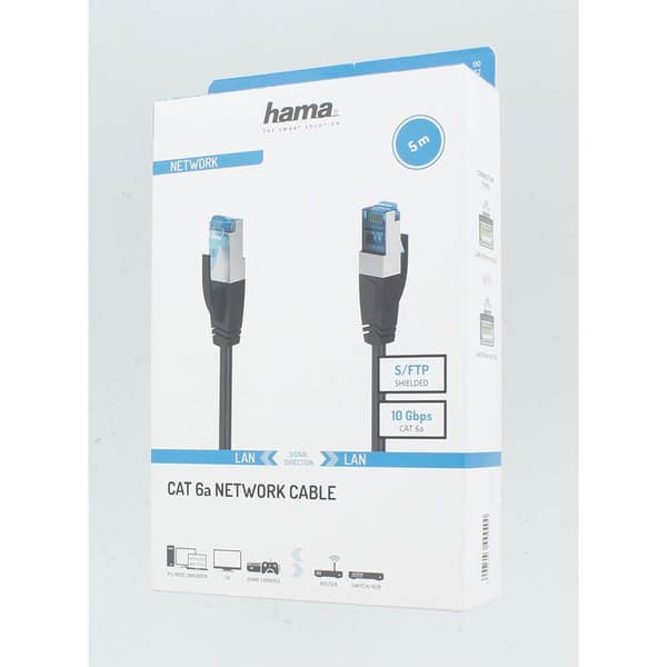 Verkkokaapeli CAT6a S/FTP 5.0m Musta