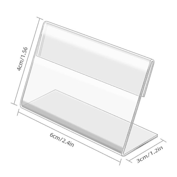 50 stk Mini Akryl Skilt Display Holder, Visitkort Holdere Lille Display Stativ Til Kontor Supermarked Hotel
