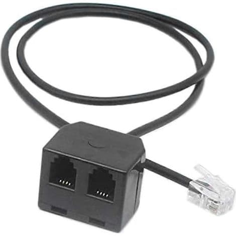 RJ9 hane till 2 hona 4P4C adapter splitter och förlängningskabel