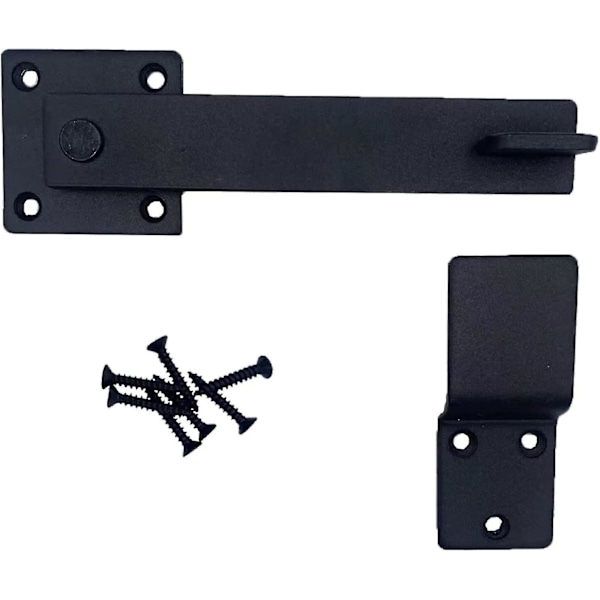 1 stk. Robust 5,5\" Smijern Dørgreb, Solid Metal Flip Latch Lås Til Trælade Dør/hegn Tilføj Mere Sikkerhed Og Privatliv (sort)