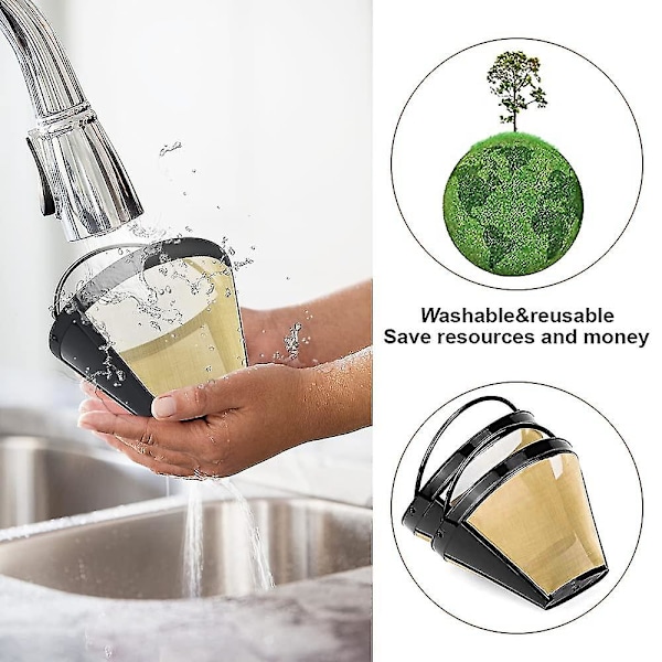 2 stk. Kaffeefilter Universal Permanent Kaffeefilter Genanvendelige Kaffeenet