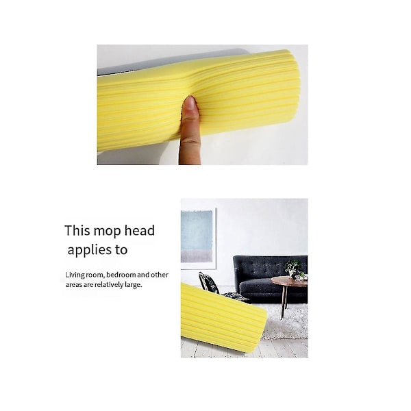 Mopp Roller Huvud Refill Svamp Refiller Rengöringsdynor Absorberande Ersättning Våtmoppning Kläder Tillbehör Suddgummi 4-pack