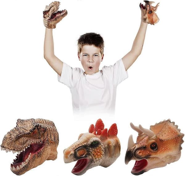 Dinosaurie Handdocka, 3 Delar Dinosaurie Handdocka Handskar, Dinosaurie Latex Handdocka, Halloween Dinosaurie Handdocka