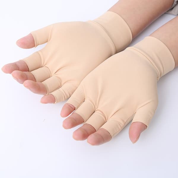 1 par Halvfinger Kompressionshandsker Beige