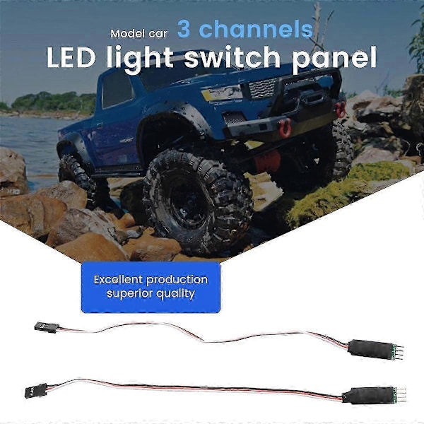 2 stk. 3-kanals LED-lampe S-panel for 1/10 1/8 RC bil Hsp Tamiya Axial Scx10 Traxxas 4-Yogu