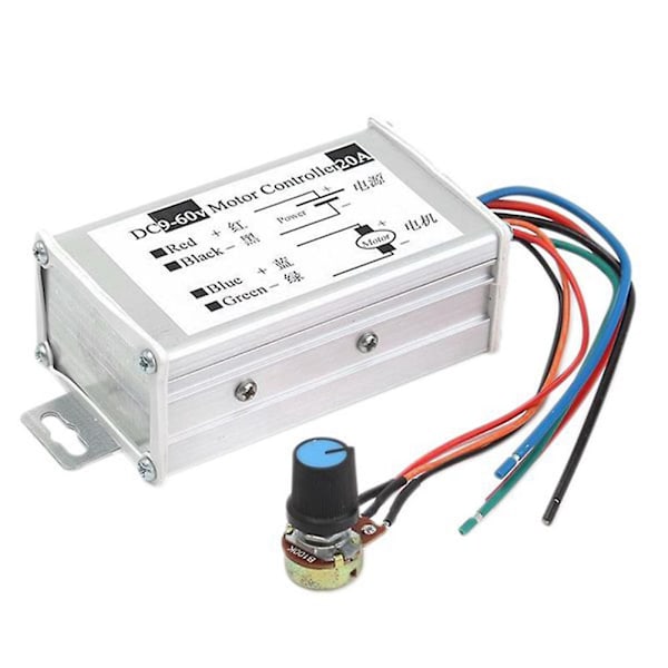 Motorhastighedsregulator DC9V 12V 24V 48V 60V 20A PWM Motorhastighedsregulator Regulator Driver 0-1200W Justerbar Strøm