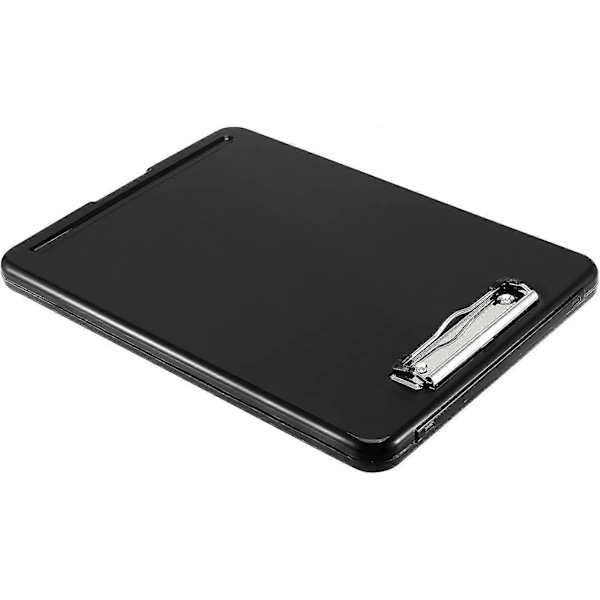 2-pack Svart A4 Plast Clipboard, Slim Clipboard Förvaringslåda, Kompakt Sjukvård