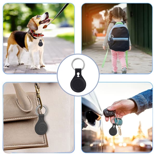 Airtag Case / Holder with Keychain Black