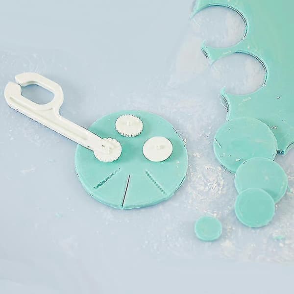 Fondantkutter og preger, 3 utskiftbare hjul, matvaregodkjent plast, hvit 1 stk
