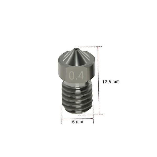 4 stk. Hærdede Ståldyser V6 Dyser 0,4 mm til 1,75 mm Filament til 3D Printer Dele