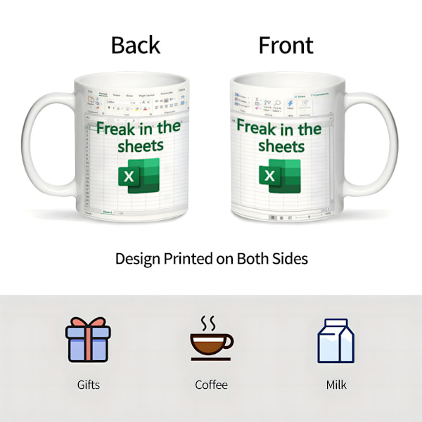 Freak In The Sheets Kaffekopp Multifunksjonell Chic-Stil Keramisk Kopp Gave til Venner Familie Kopp 1 stk