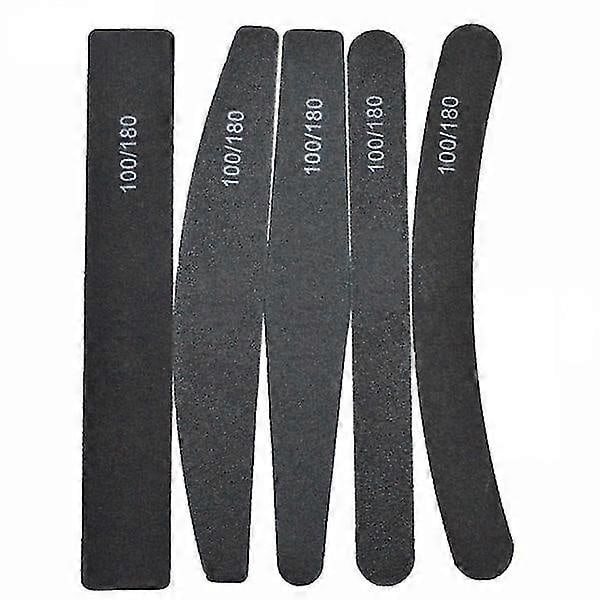 5 st dubbelsidiga nagelfilar - 100/180 - Nagelfil - Svart