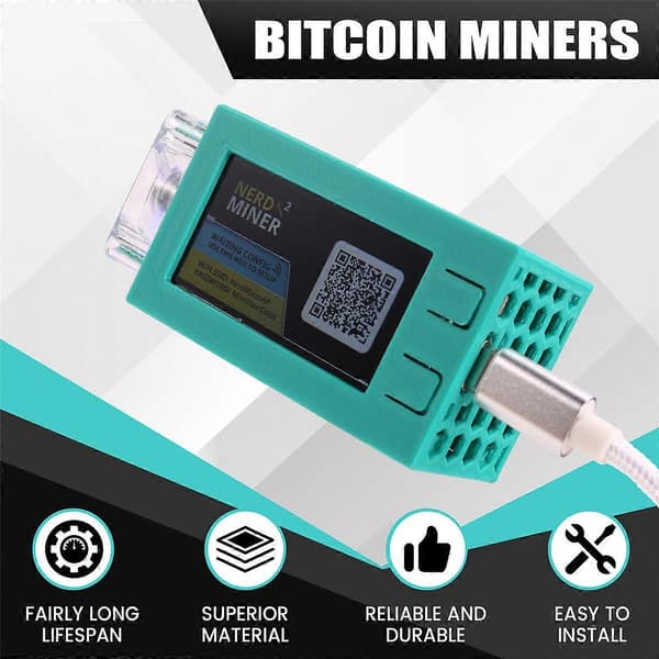 Til Nerdminer V2 Pro Miner 78KH/S Mini Bitcoin Lotteri Miner Grøn