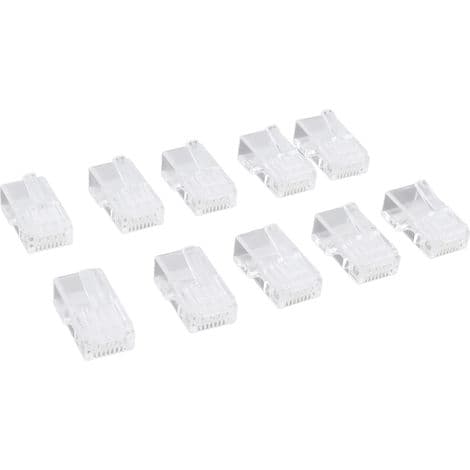 100 TF2005A 8P8C RJ45-stik, uskærmede CAT6 Ethernet krystalhoveder, velegnet til computere, laptops og routere.