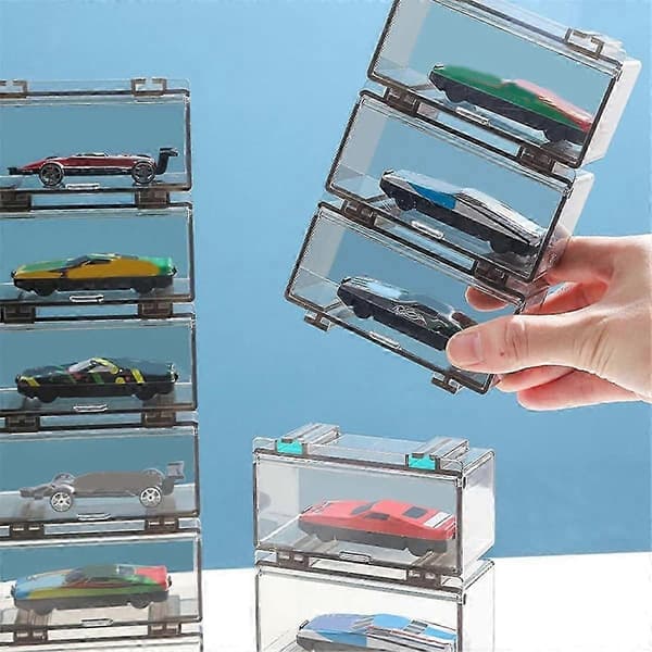 10 stk. Klar Akryl Display Case til Bilform, Hjul Bilmodel Display Case Skala Hjul Display Case A bs