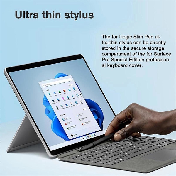 Stylus Penna för Surface Pro 8, 9, 4096 Nivåer Mpp 2.0 Handflatsavvisning Slim Penna för Laptop Studio 2,