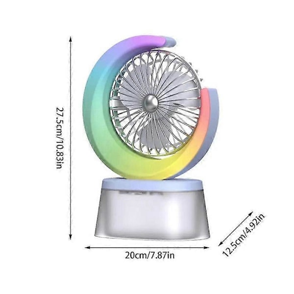 LED-tuuletin Akulla Toimivat Hiljainen Tuuletin Kannettava Kostuttava Tuuletin 600ml Säiliöllä 3 Nopeutta Säädettävissä USB-Latautuva Tuuletin A
