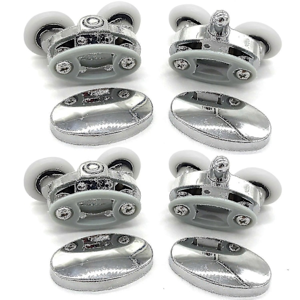 Sæt med 4 Brusedørsruller - To Hjul - Oval - Sommerfuglformet (23mm)