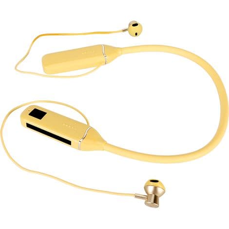 Bluetooth-headset med LED-display, indbygget hukommelse og magnetisk RGB-belysning - Gul udgave