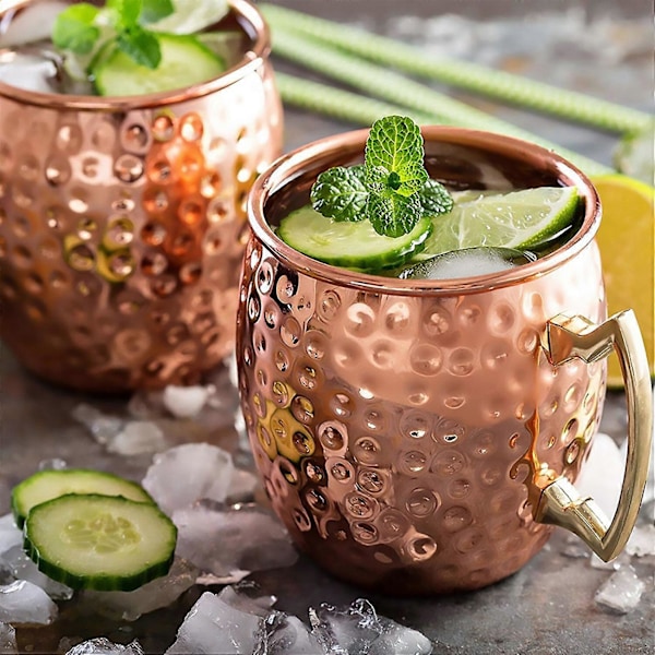 Mini 2-ounce Moscow Mule-mugg i rostfritt stål, Espresso Mini-muggar, kopparpläterade muggar, set om 4