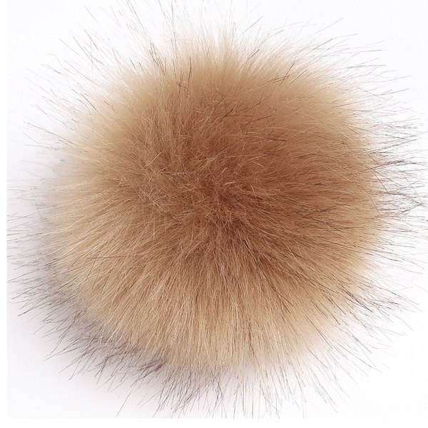 Luonnollinen tekoturkista Puff Balls DIY Hattu Kengät Huivi Pom Pom Koriste Kaksi Khaki 10cm 10cm 24