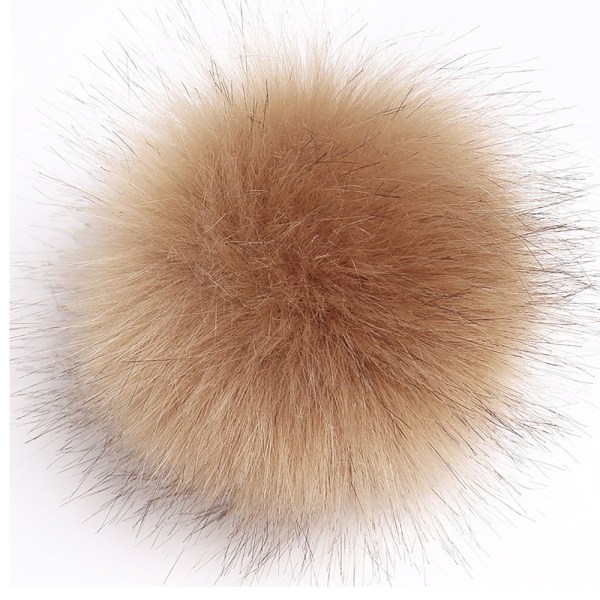 Naturlig imiteret pels puff bolde DIY hat sko tørklæde Pom Pom dekoration To Khaki 10 cm 10cm 24