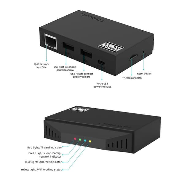 Creality WiFi Box 2.0 Intelligent Assistent for 3D-printer BT Konfigurasjon Nettverk Sky Slice & Pr
