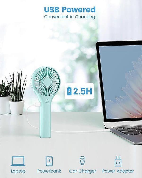 Håndholdt Ventilator Bærbar Mini Ventilator Kraftig Håndventilator med 3 Hastigheder - FARVE: farve 3