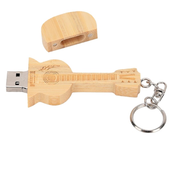 Guitar USB Flash Drive 32GB - Bærbar Træhukommelsesnøgle til Computerdele (Model: CM1001)