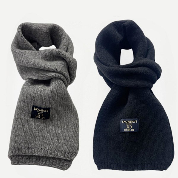 Vinter Beanie Hat Scarf Handsker Sæt Solid Tyk Varmt Elastisk Vindtæt Udendørs Strikket Hat Hals Farve: Sort