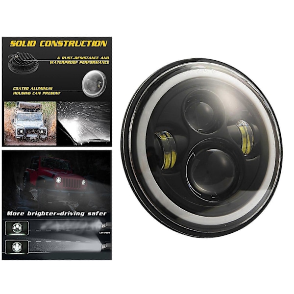 LED 7' Runde Forlygter 200W til LJ Hummer