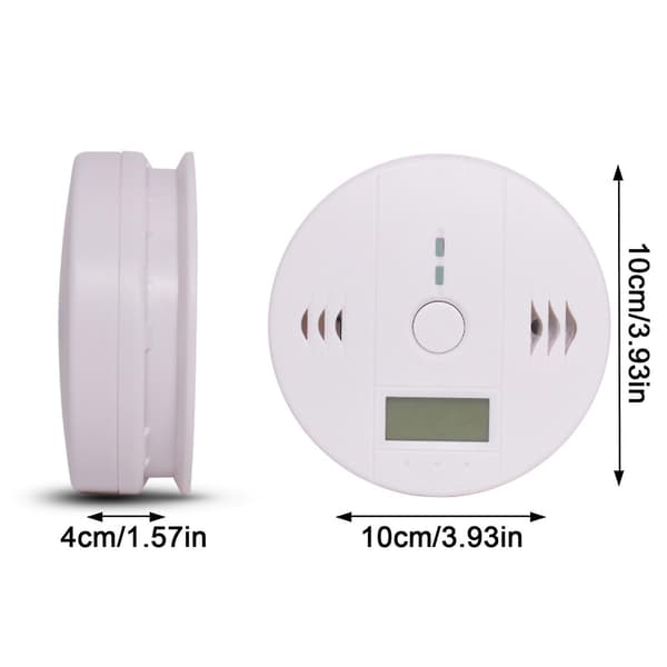 2-pack rökdetektor och kolmonoxiddetektorlarm med LCD-display A