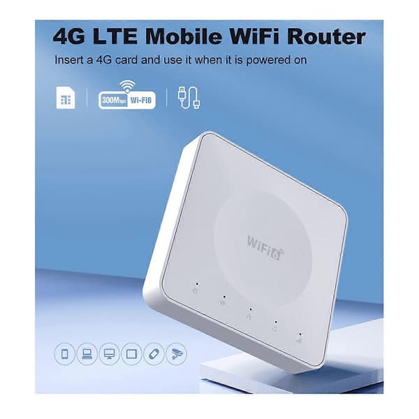 4G LTE Router WiFi 6 SIM-kort Modem Stöd för 10 Enhetsanslutningar