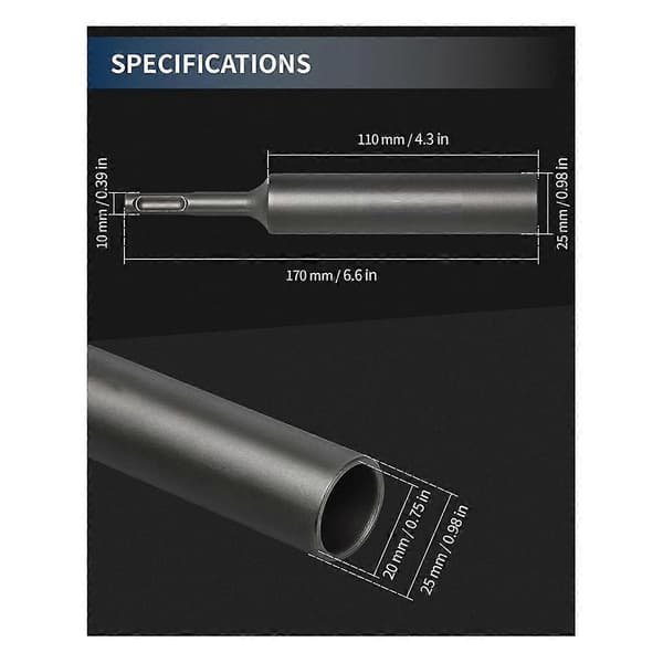 SDS Plus jordspydsdriver til 5/8 tommer og 3/4 tommer jordspyd, integreret jordspydsdriveradapter