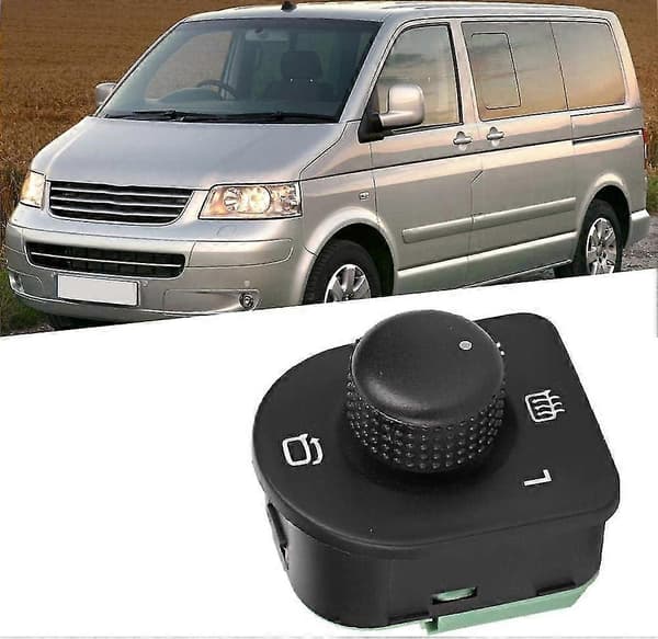 Spegelswitch - Uppvärmd Fällbar Spegelswitchknapp 7E1959565 passar för Transporter T5 2007-2015