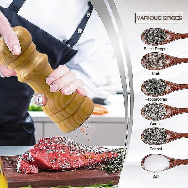 Pepparkvarn Trä Rostfritt Stål Kärna Manuell Nymalen