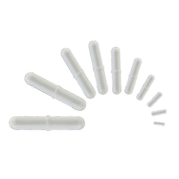 10 st PTFE Magnetisk Rörverk Rörstav Spinbar Rörning för Labb Användning Vit Färg