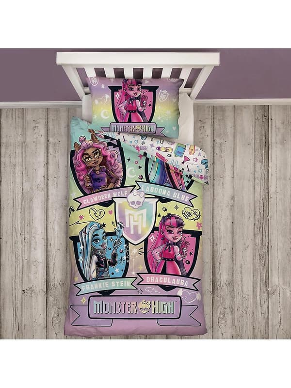 Monster High Fierce Gradient Enkelt Påslakan och Örngott Set